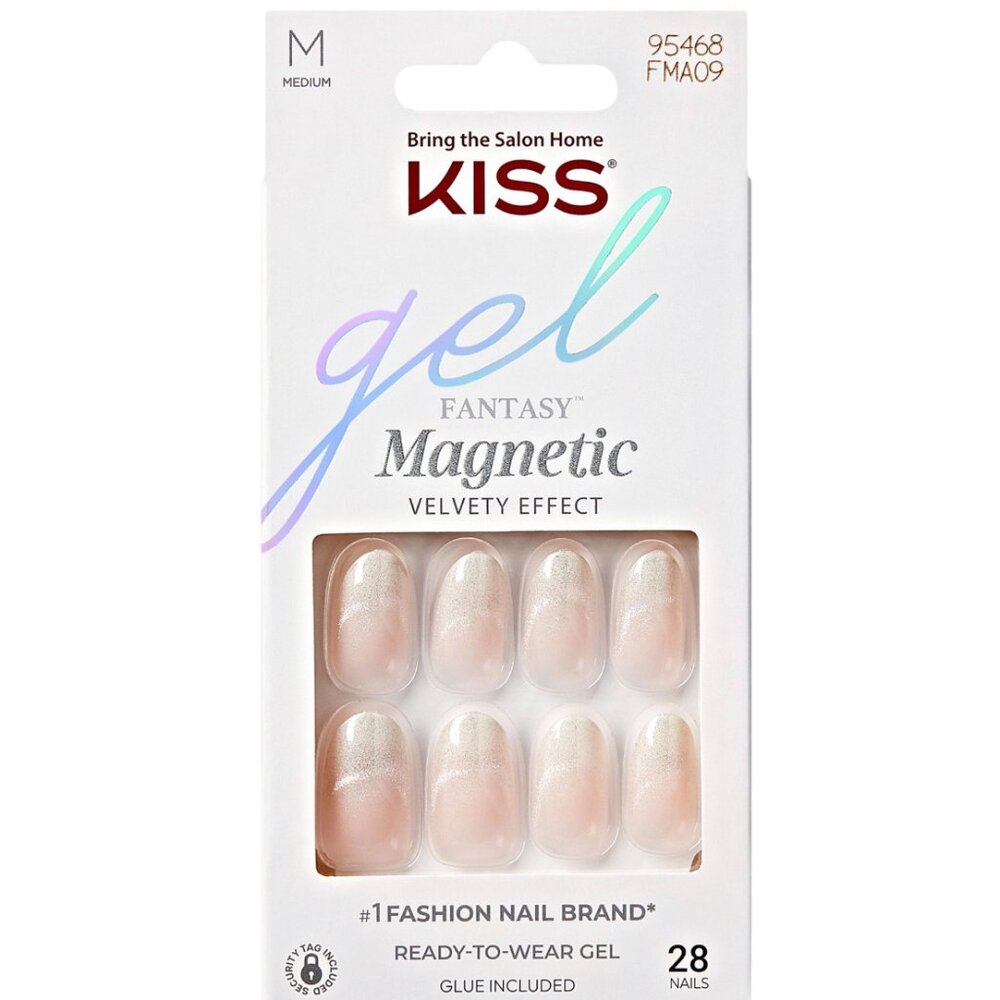 KISS Gel Fantasy Magnetic Medium Length Nails - Chime Splash